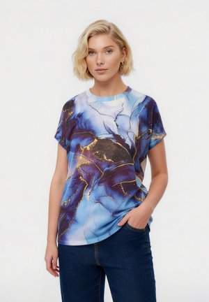 Anna Field Μπλουζάκι με στάμπα - white/blue