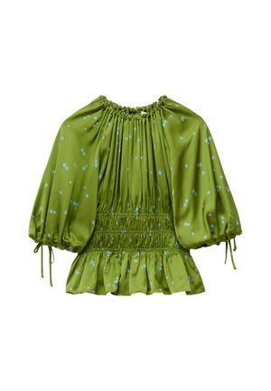 & OTHER STORIES, & OTHER STORIES SMOCKED BLOUSE - Blouse - green blue