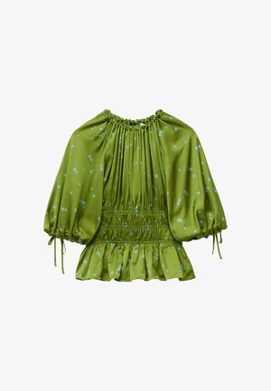 & OTHER STORIES, & OTHER STORIES SMOCKED BLOUSE - Blouse - green blue