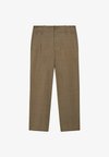 100% WOOL MARL SUIT TROUSERS - Trousers - brown