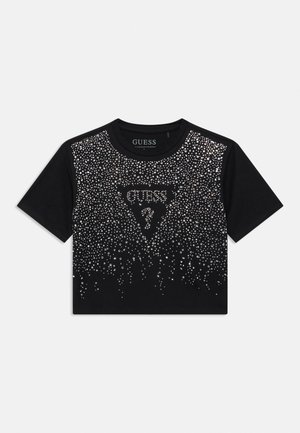 Guess JUNIOR MIDI SS  - Nyomott mintás póló - jet black