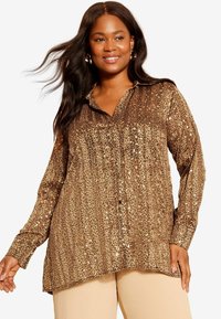 Friends Like These REGULAR FIT PRINTED DIP BACK - Nööpidega pluus - brown