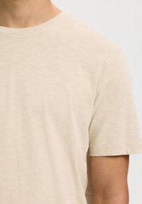 Selected SLHASPEN SLUB TEE - T-Shirt basic - oatmeal