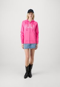 GAP HERITAGE - Felpa con zip - sizzling fuchsia