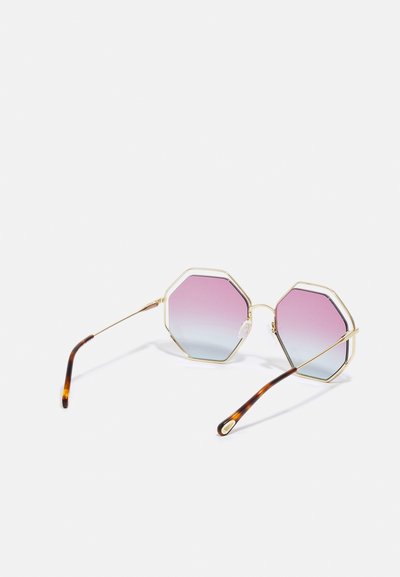 CHLOÉ POPPY HEXAGONAL METAL SUNGLASSES - Napszemüvegek - havana/gold-coloured/violet