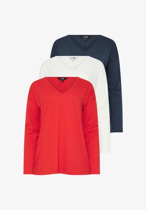 Long Tall Sally, 3 PACK V-NECK - Pitkähihainen paita - red