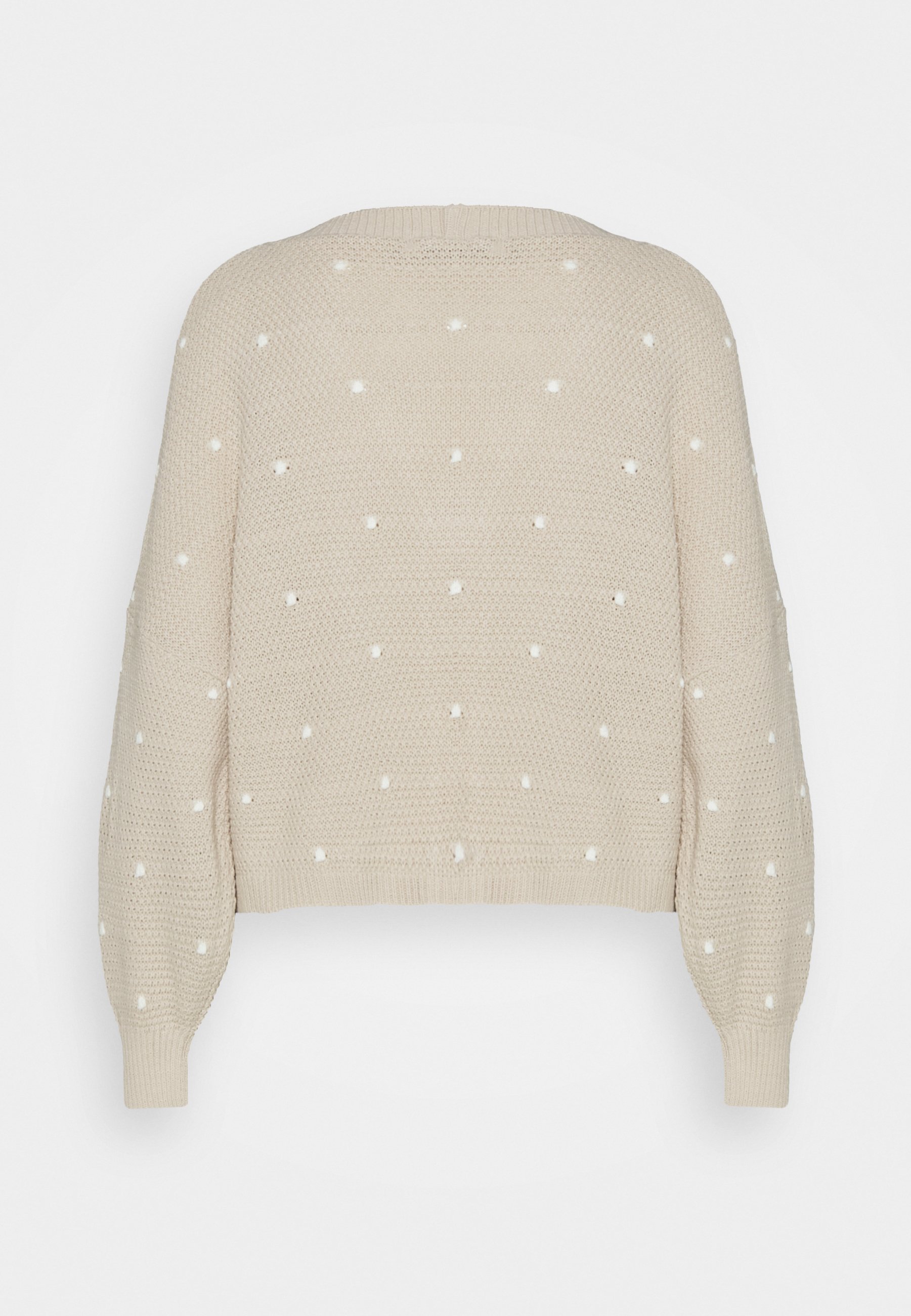 stone polka dot balloon sleeve cardigan