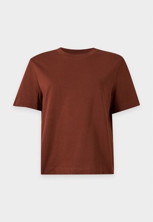 Selected, SLWESSENTIAL SS BOXY TEE NOOS - Βασικό μπλουζάκι - cherry mahogany