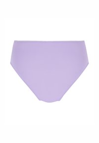 Lavendel nahtloser Bikini-Unterwäsche mit glatter Textur, hoch sitzendem Design und geraden Beinausschnitten. Keine sichtbaren Nähte.
