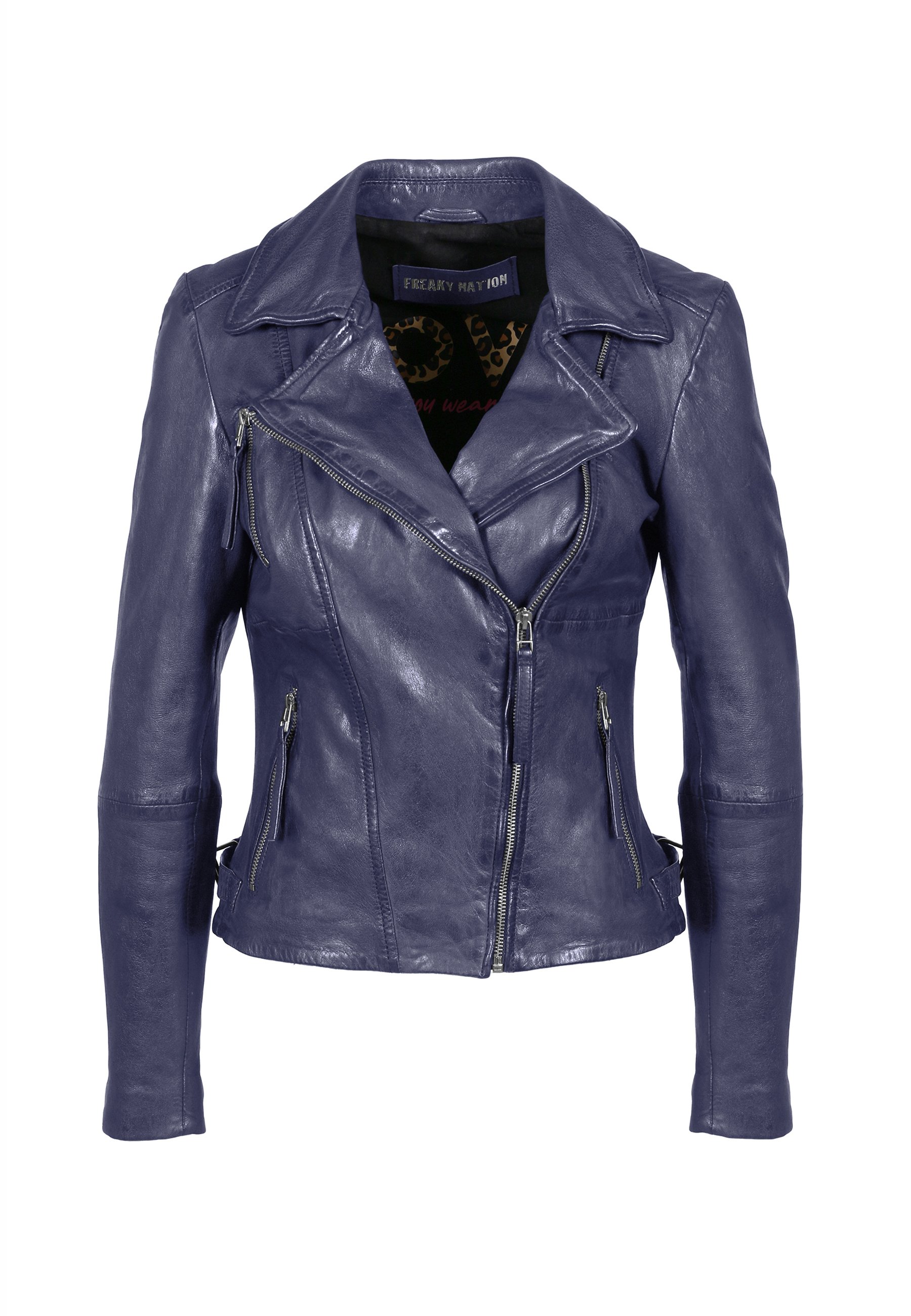 Biker Lederjacke Freaky Nation Lederjacke Gelb Freaky Nation