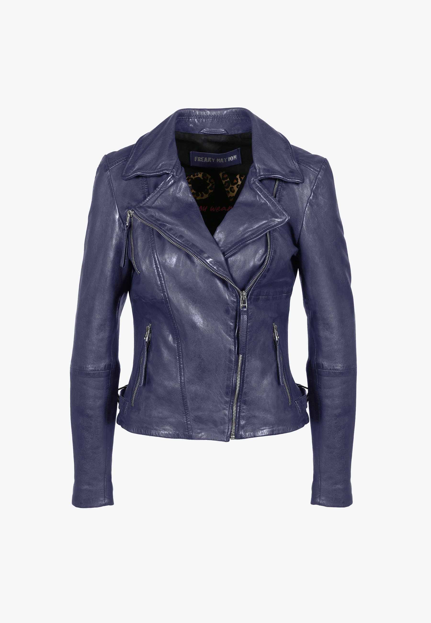 Biker Lederjacke Freaky Nation Lederjacke Gelb Freaky Nation