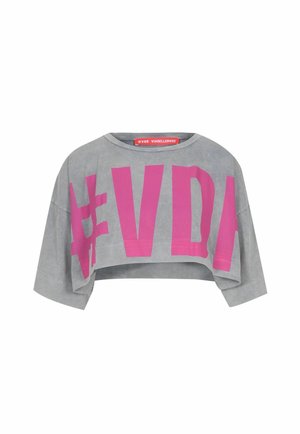 #VDR VILLADELLEROSE, SUPER CROP T-SHIRT - Μπλουζάκι με στάμπα - grey