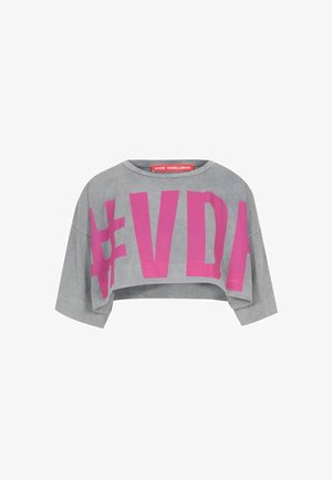 #VDR VILLADELLEROSE, SUPER CROP T-SHIRT - Μπλουζάκι με στάμπα - grey
