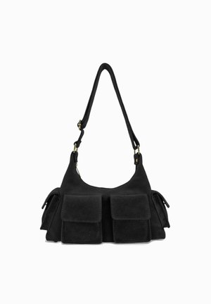 CARGO MULTIPOCHES EN DAIM LARA - Sac à main - noir