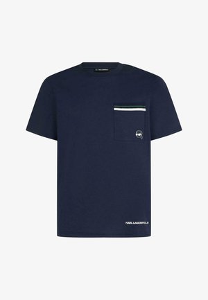 KARL LAGERFELD, IKON STRIPE POCKET - T-shirt basique - peacoat