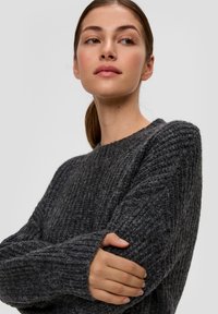 QS Gebreide jurk - dunkelgrau