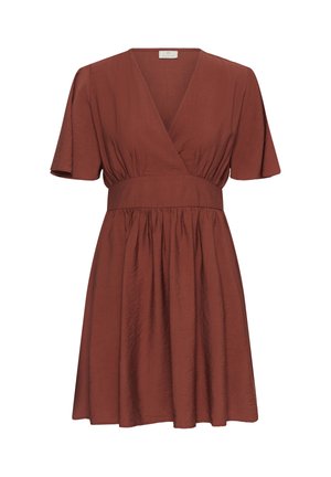 Kaffe, KASIRENAA SHORT DRESS - Freizeitkleid - henna