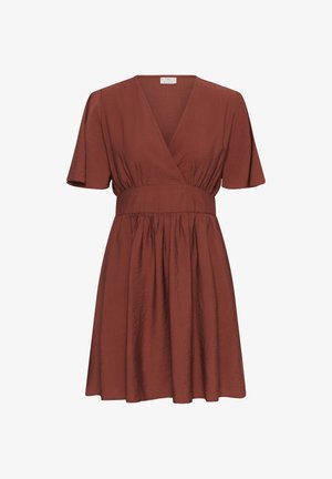 Kaffe, KASIRENAA SHORT DRESS - Freizeitkleid - henna
