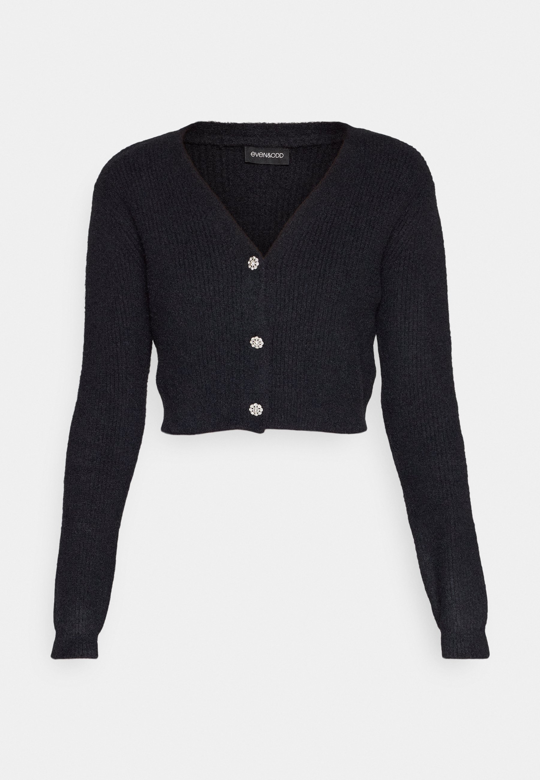 売れ筋商品|||イーブン アンド オド カーディガン レディース アウター LASH CARDIGAN BUTTON - Cardigan - black Cardigan with buttons, Black - Sisley