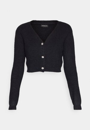 LASH CARDIGAN BUTTON - Kardiganas - black