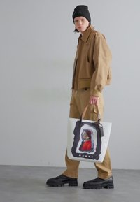 Marni TRIBECA UNISEX - Shopping bag - white/black/arbutus