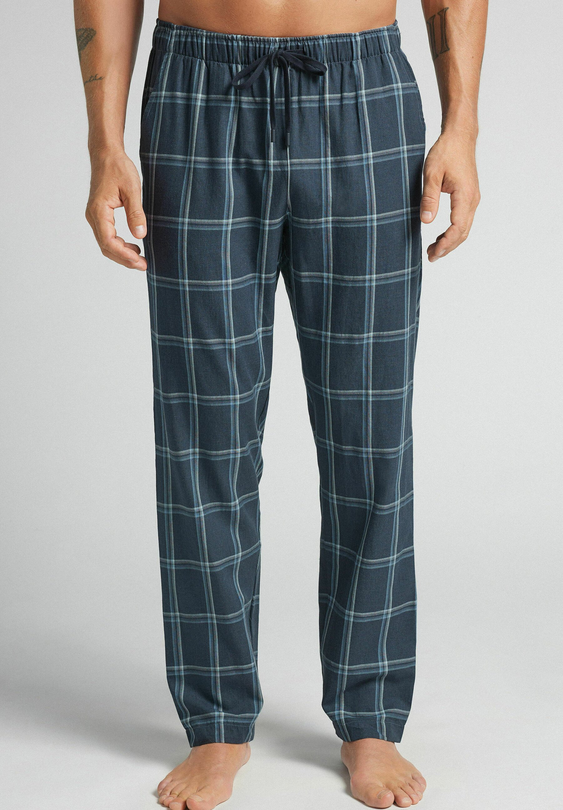 GLOBAL Pigiama Uomo Flanella Cotone Lungo Pantaloni Vita Elasticizzata Coulisse Bottoni Invernale Abbigliamento Da Notte Confortevole,3XL - Foto 6