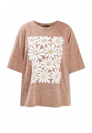 Yours Clothing, T-Shirt print - nude