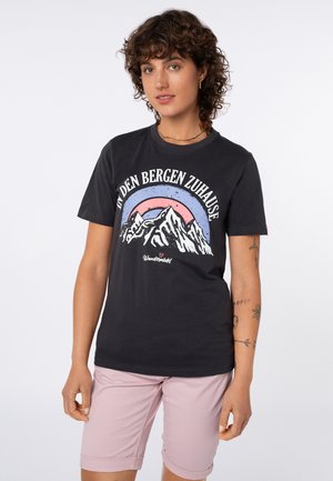 Sublevel BERGMOTIV - Print T-shirt - dark-grey