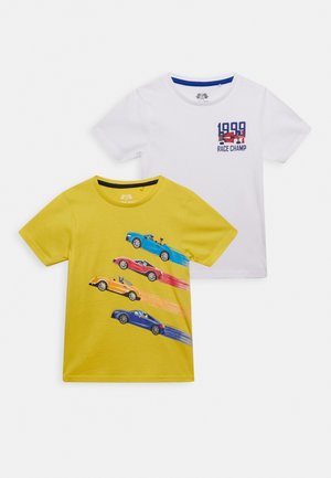 2PACK - T-shirt con stampa - yellow/optical white