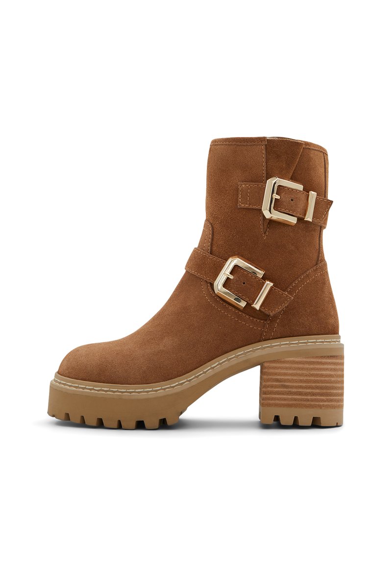 ALDO Enkellaarsjes met plateauzool donkerbruin ALDO Enkellaarsjes met plateauzool donkerbruin