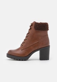Anna Field Botines con cordones - cognac