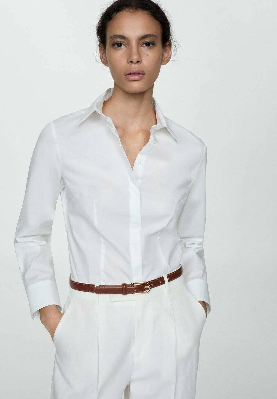 Chemisier De Soirée Mango - Blanc Sans Manches - Taille M - Occasion Très Bon état