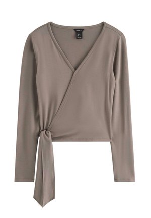 Lindex, LINDEX LONG-SLEEVED WRAP TOP LINDEX - Langærmet T-shirt - dark khaki