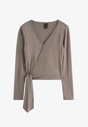 Lindex, LINDEX LONG-SLEEVED WRAP TOP LINDEX - Langærmet T-shirt - dark khaki