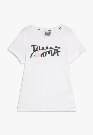 Puma, ALPHA LOGO TEE - T-shirt con stampa - white