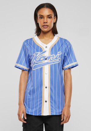 Karl Kani VARSITY PINSTRIPE BASEBALL - Bluse - purple white