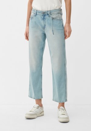 MIT TEXTILGÜRTEL - Straight leg jeans - blassblau