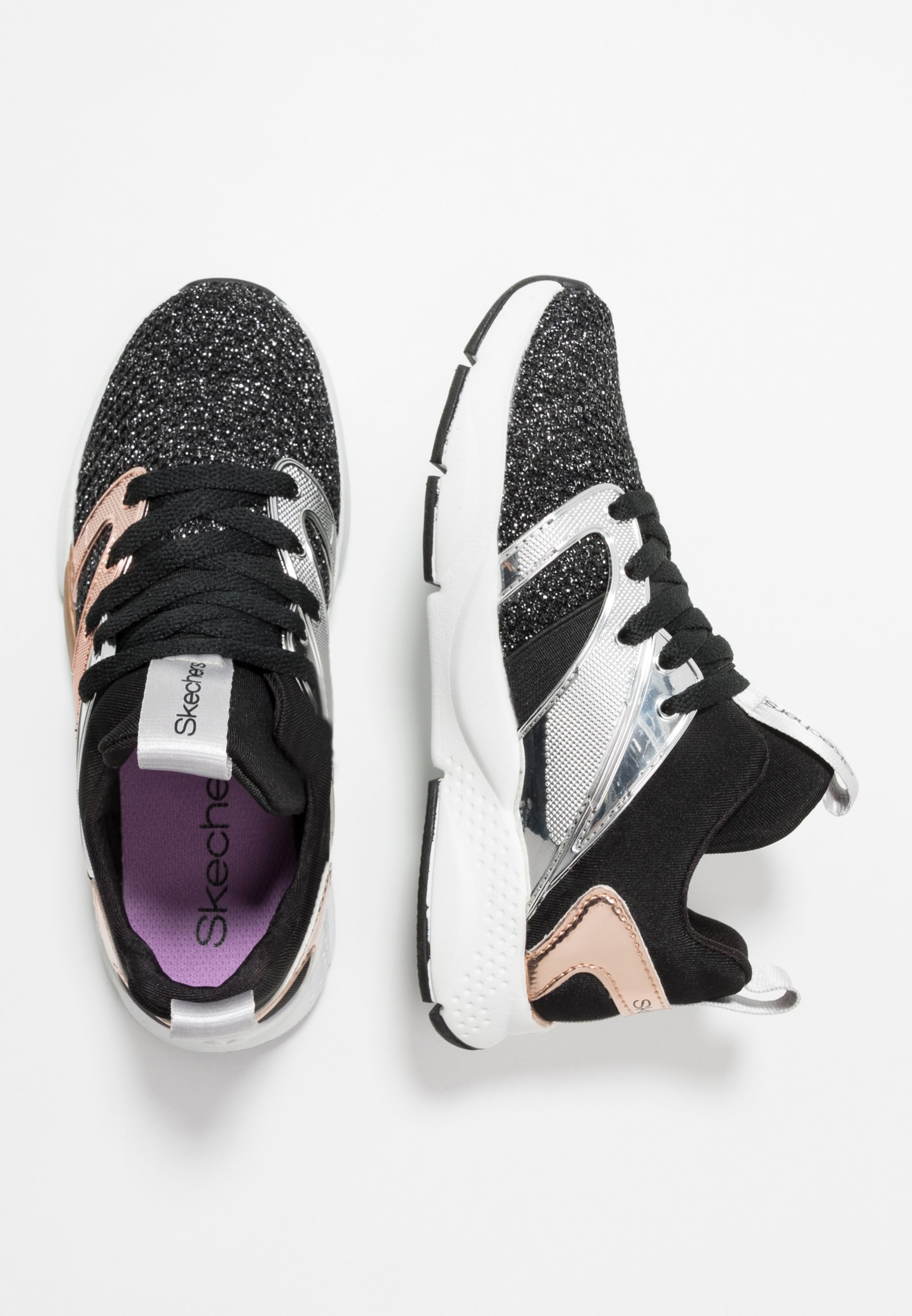 skechers shine status black