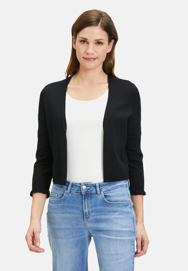 MIT RÜSCHEN - Strickjacke - schwarz