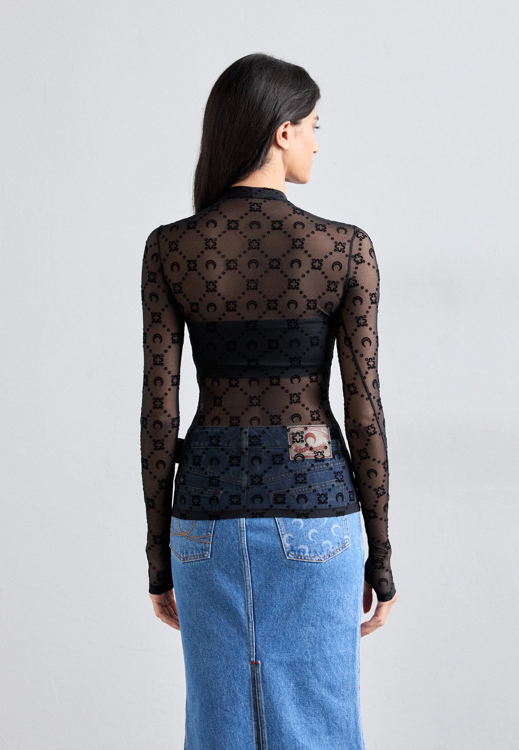 MARINE SERRE ベアトップ　新品 ◇MARINE SERRE◇ マリーンセル /MOONプリント チューブトップ