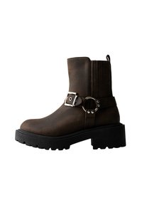 CHUNKY BUCKLE BIKER - Cowboy- / Bikerstövletter - dark brown