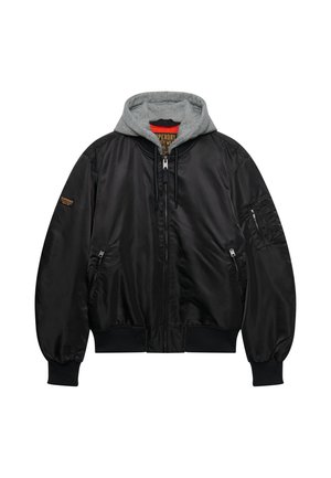 Superdry & Co, SUPERDRY HOODED MA1 BOMBER JACKET.. - Overgangsjakke - jet black