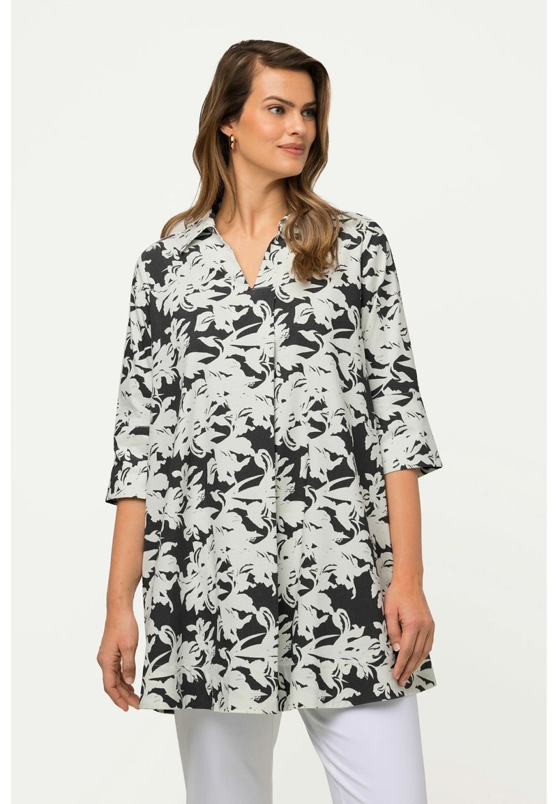 Ulla Popken Calidad Ulla Popken Camiseta Mujer Modal - Pliegues Decorativos Manga Corta Línea A Camiseta Elegante Diaria