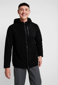 Urban Classics - HOODED ZIP JACKET - Fleecejacke - black Thumbnail-Bild 1