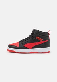 Puma - REBOUND V6 MID JR UNISEX - Augsti sporta apavi - black/for all time red Miniatūras attēls 1