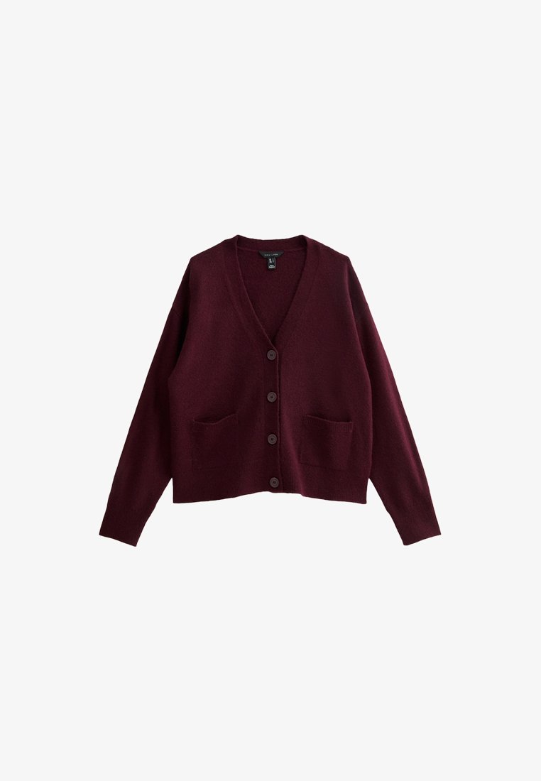 Look Button New Look BUTTON FRONT PATCH POCKET - Gilet - burgundy/rouge - ZALANDO.FR