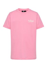 Rosa t-shirt med kort ärm gjord av bomull. Har en vit logotyp på bröstet och en klassisk rund halsringning. Mjuk textur, standardpassform.