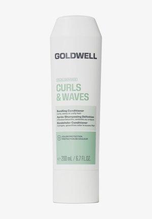 Flacon blanc de démêlant Goldwell Dualsenses Curls & Waves pour cheveux bouclés, ondulés ou crépus avec protection de la couleur, taille 200 ml.