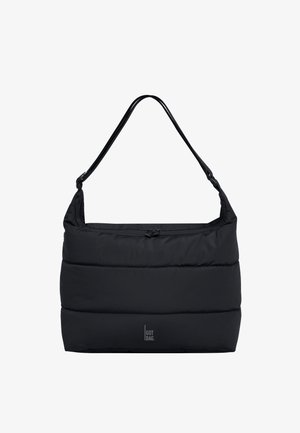 Sort polstret håndtaske med enkelt skulderrem og øverste lynlås, med lille "Got Bag"-logo centreret nær bunden.