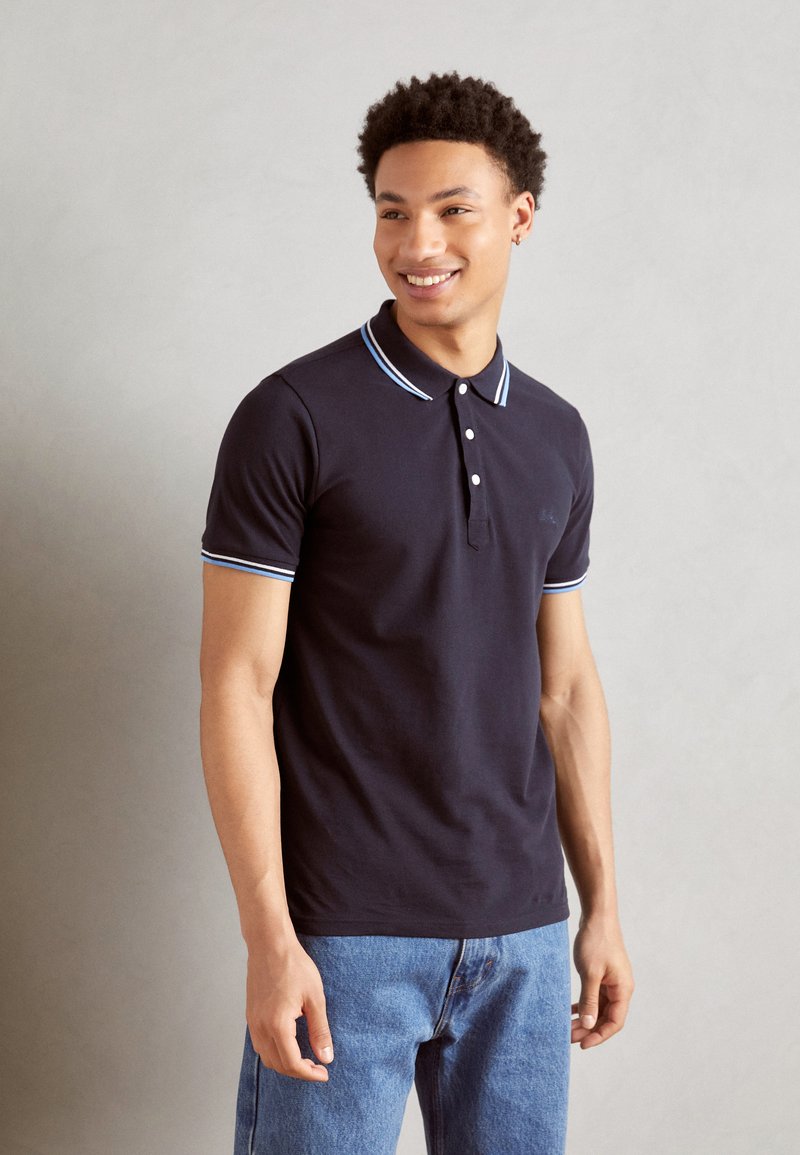 Lindbergh CONTRAST PIPING - Polokošeľa - navy